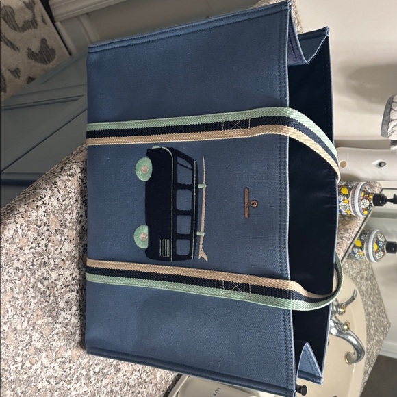 EUC Spartina 449 Stylish Blue Canvas Tote Bag - Picture 5 of 5